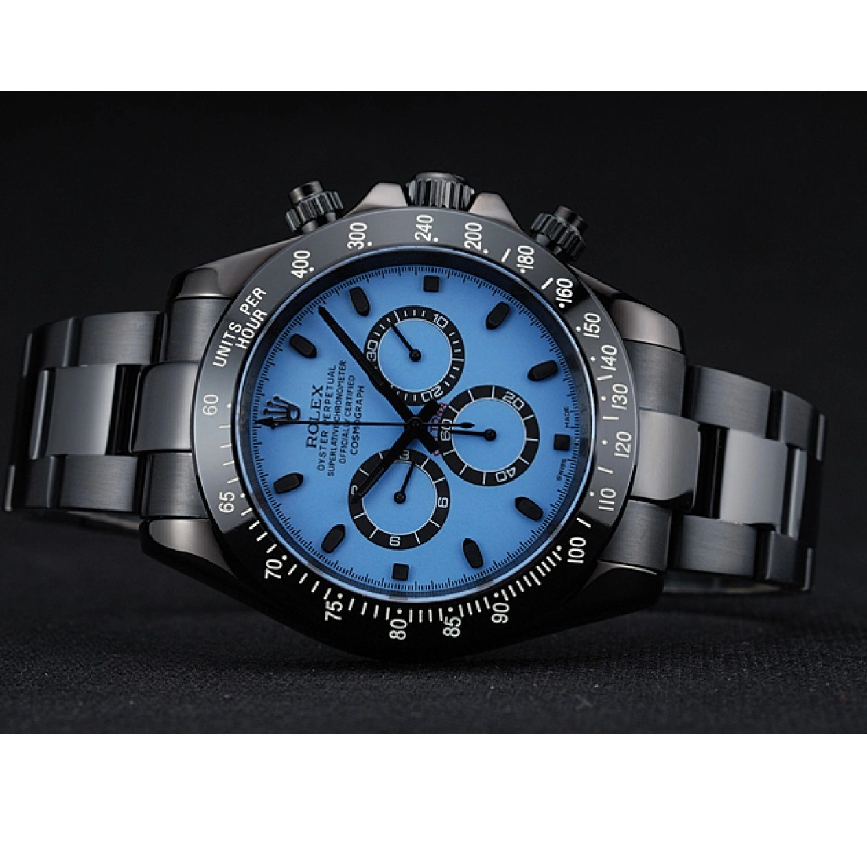 Aaa replica watch Stainless 1454250 Rolex Dial Black And And Black Bracelet Case Steel Blue Cosmograph Daytona 0622